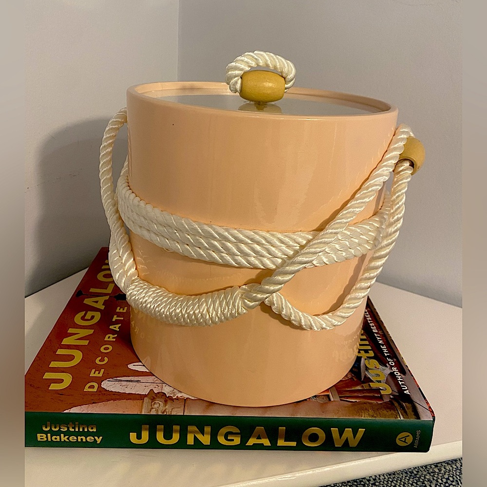 Mid Century Modern Vintage Peach Acrylic Ice Bucket